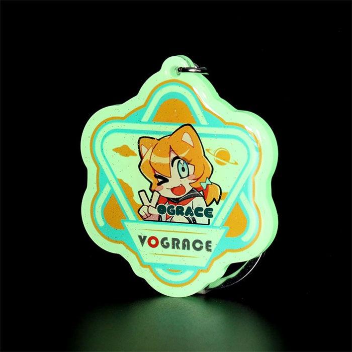 Custom Colorful Blue Holographic Glow In The Dark Stickers – VOGRACE