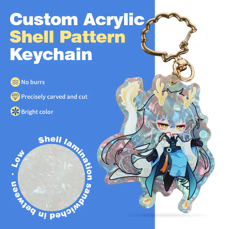 August hot new arrivals -Stunning Incredibility With Custom Acrylic Shell Pattern Keychains