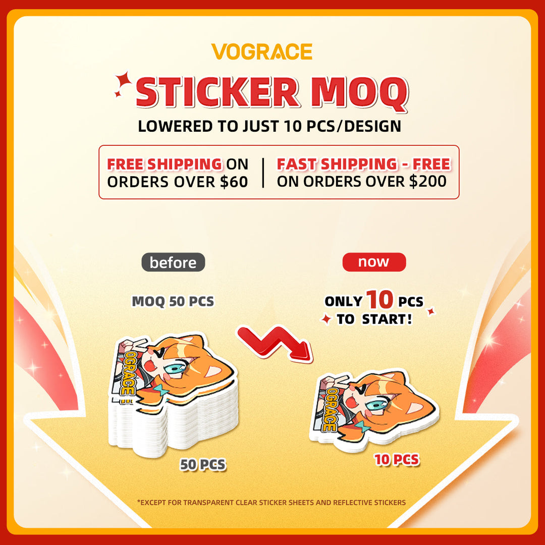 Where Can I Order Custom Stickers with a Low Minimum Order? - VOGRACE