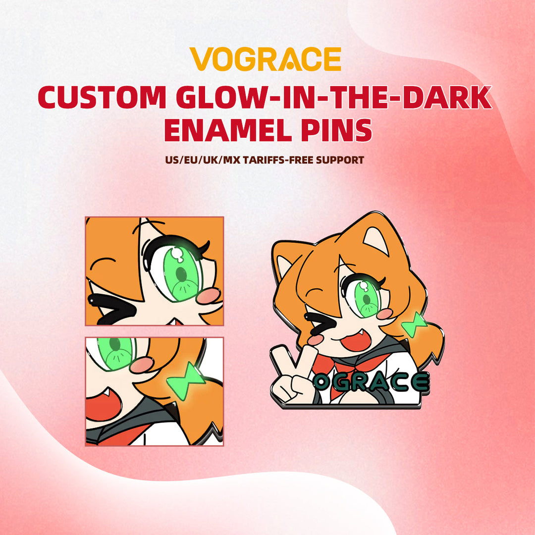 Custom Enamel Pins with Glow Options - VOGRACE