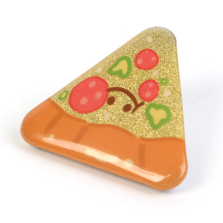 Custom Triangle Glitter Button Pins