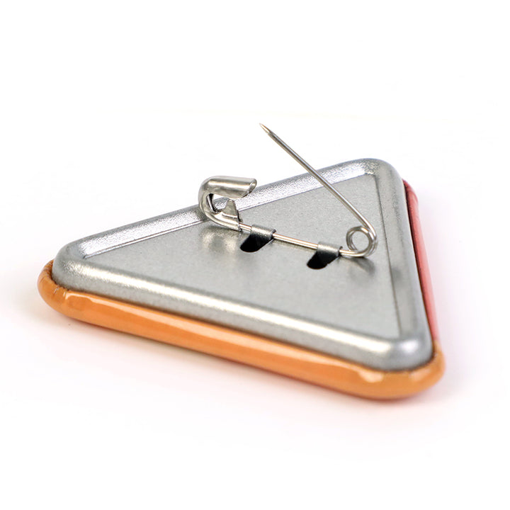 Custom Triangle Glitter Button Pins