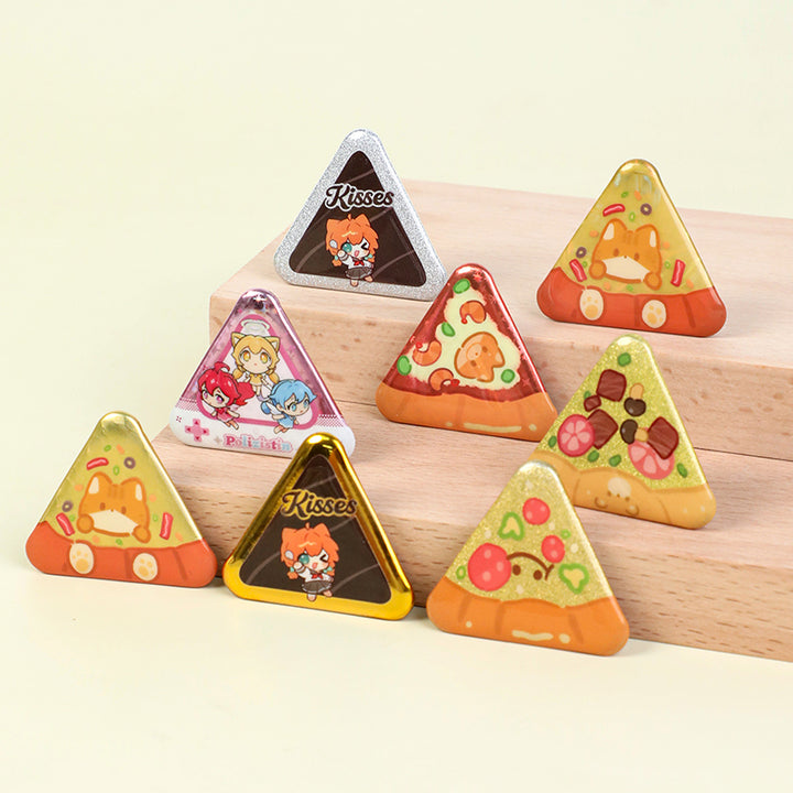 Custom Triangle Glitter Button Pins