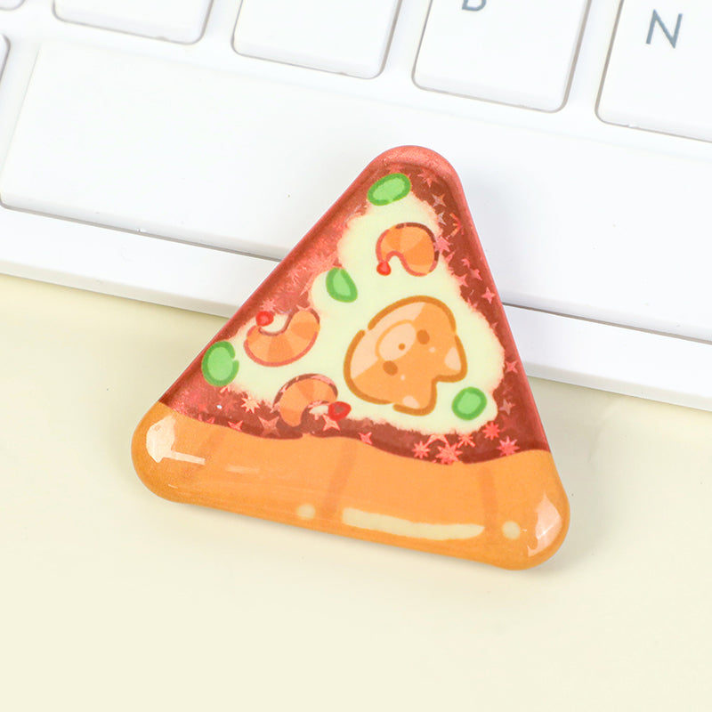 Custom Triangle Glitter Button Pins