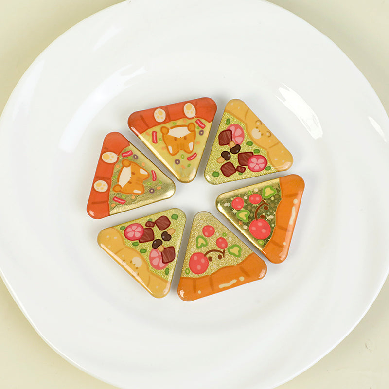 Custom Triangle Glitter Button Pins