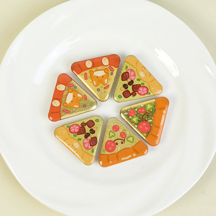 Custom Triangle Glitter Button Pins