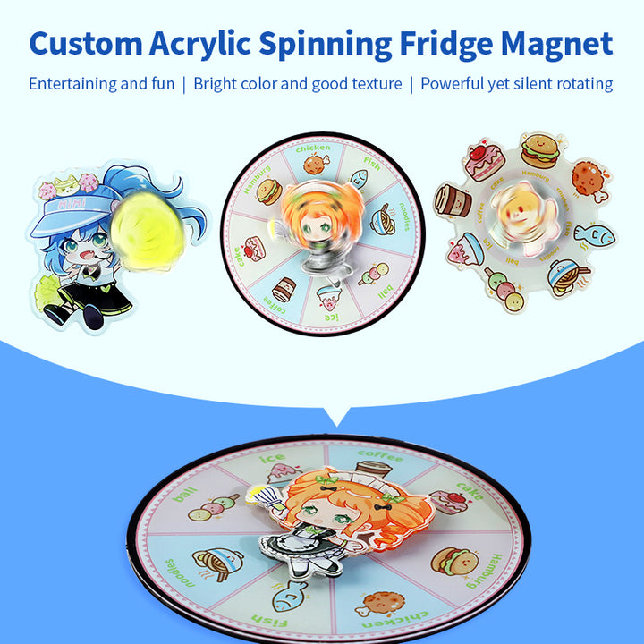 Custom Acrylic Double Layer Spinning Fridge Magnets