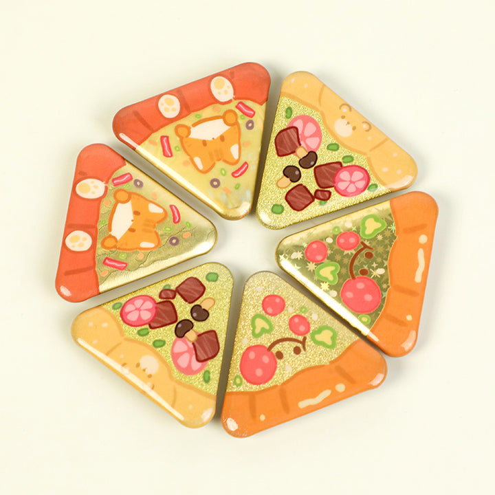 Custom Triangle Glitter Button Pins