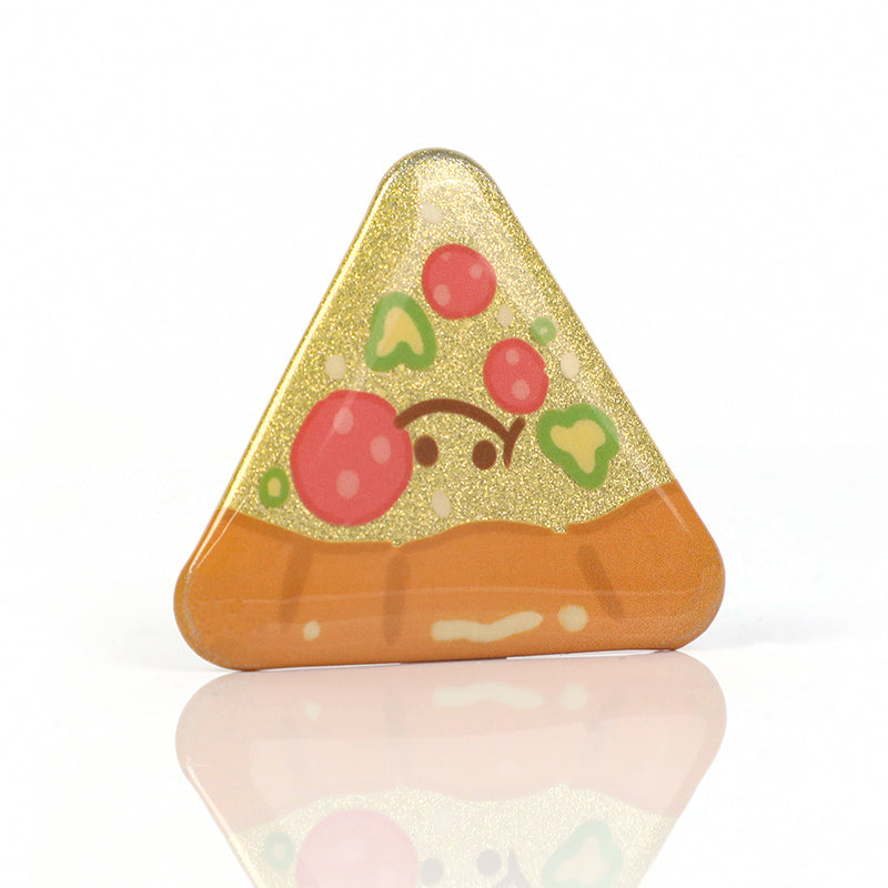 Custom Triangle Glitter Button Pins