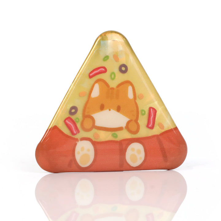 Custom Triangle Glitter Button Pins