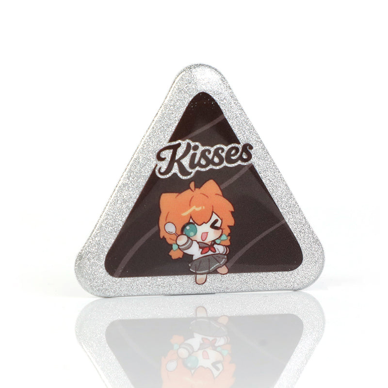 Custom Triangle Glitter Button Pins