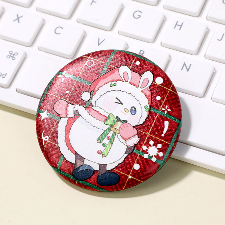 カスタム3Dグリッターホログラフィックボタンピン 