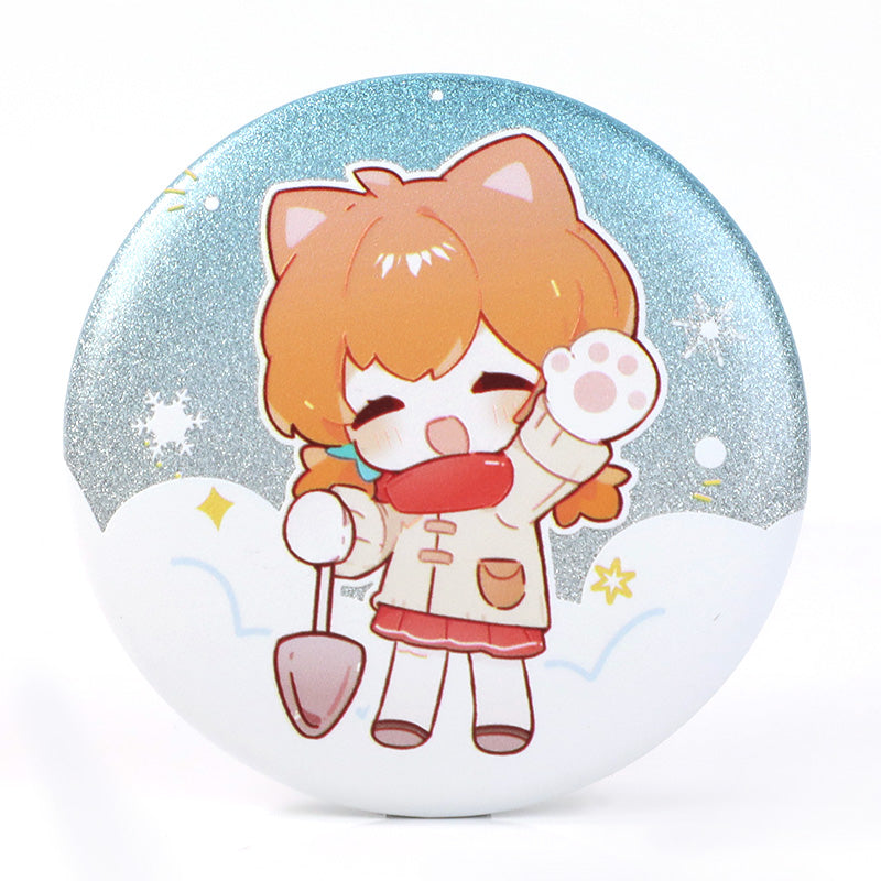 カスタム3Dグリッターホログラフィックボタンピン 