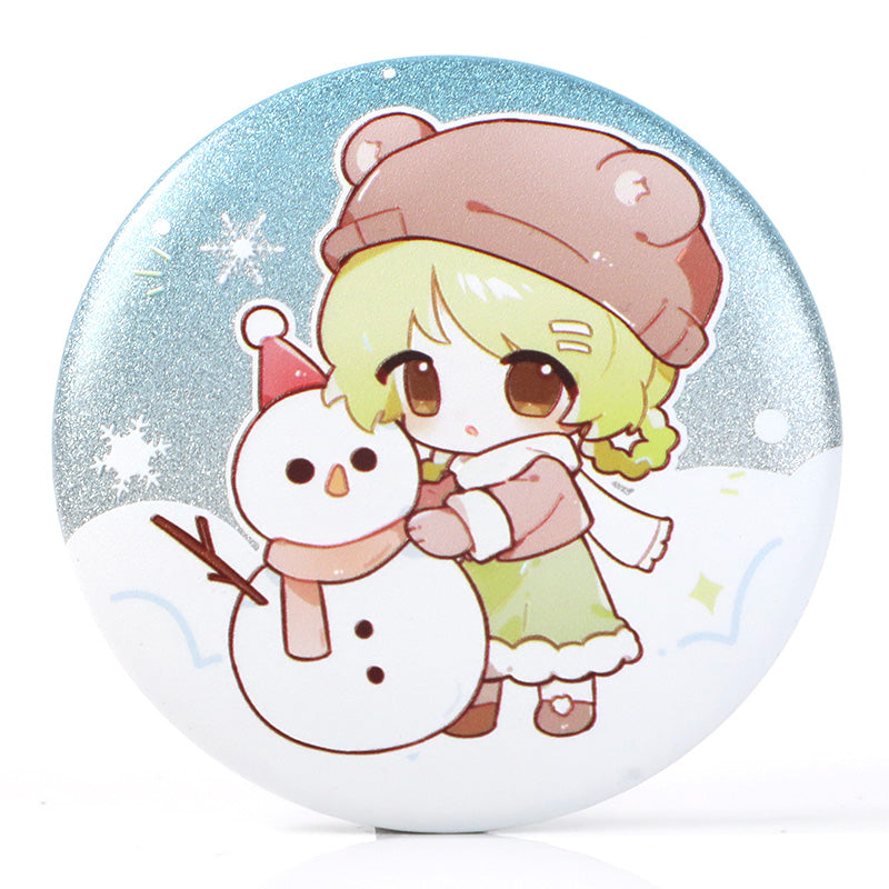 カスタム3Dグリッターホログラフィックボタンピン 