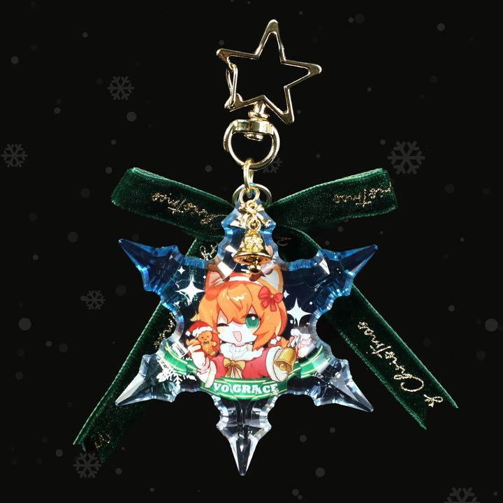 Custom Acrylic Diamond Keychain Snowflake &amp; Christmas Tree