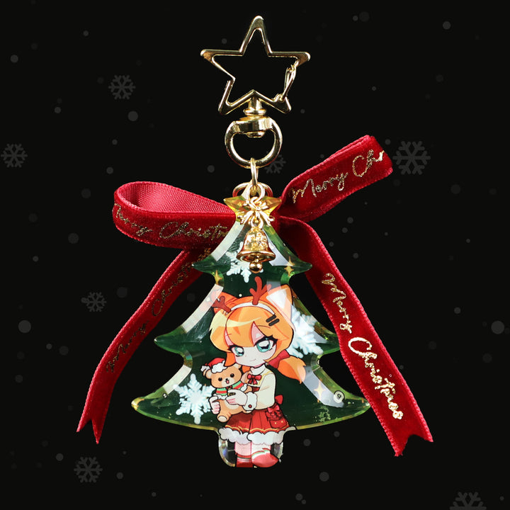 Custom Acrylic Diamond Keychain Snowflake &amp; Christmas Tree