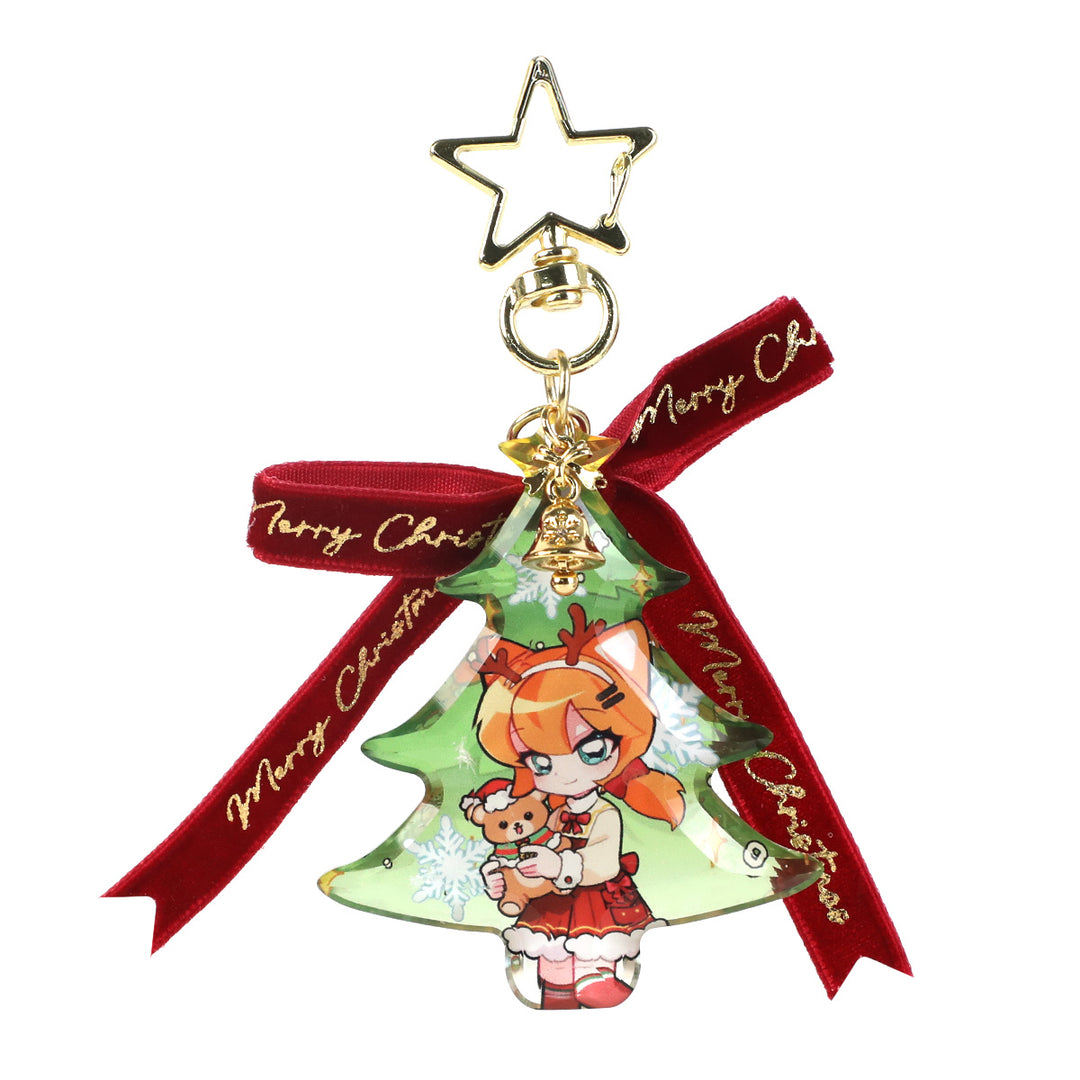 Custom Acrylic Diamond Keychain Snowflake &amp; Christmas Tree