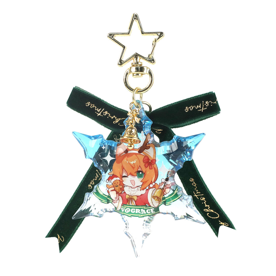 Custom Acrylic Diamond Keychain Snowflake &amp; Christmas Tree