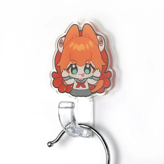 Custom acrylic hook with cute anime girl design, wall-mounted, ideal for keys or accessories