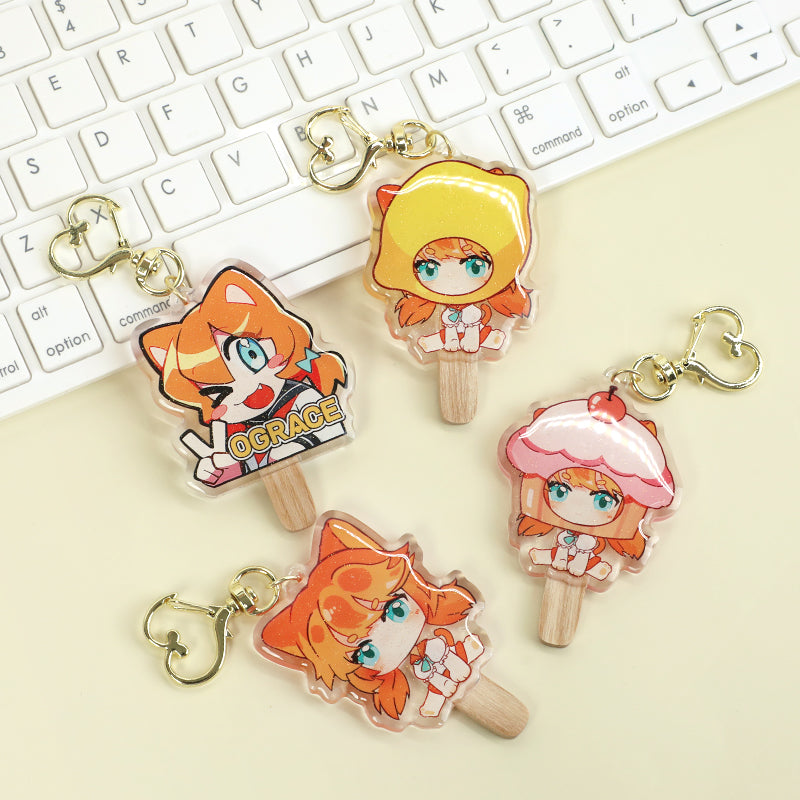 Custom Acrylic Ice Cream Popsicle Keychain