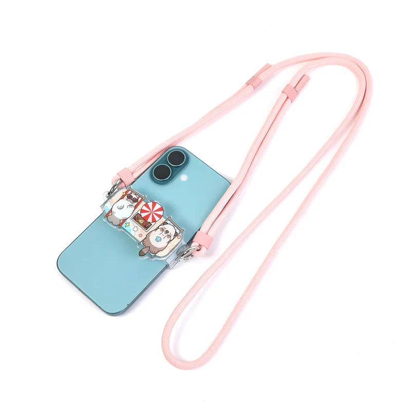 3''(76.2mm) / NO-Accessories Lanières de téléphone personnalisées en acrylique avec cordon