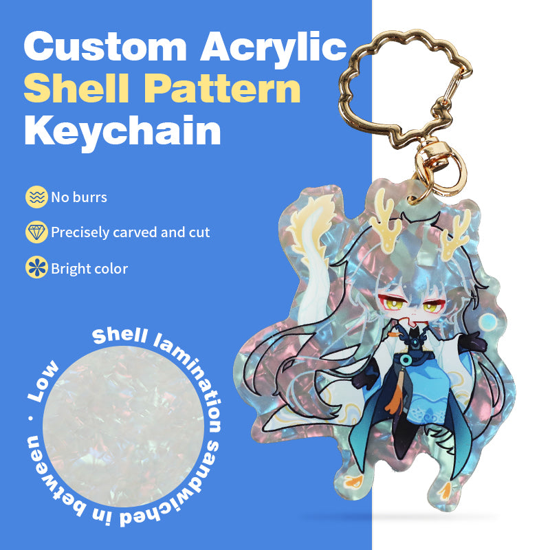 Custom Acrylic Shell Pattern Keychains