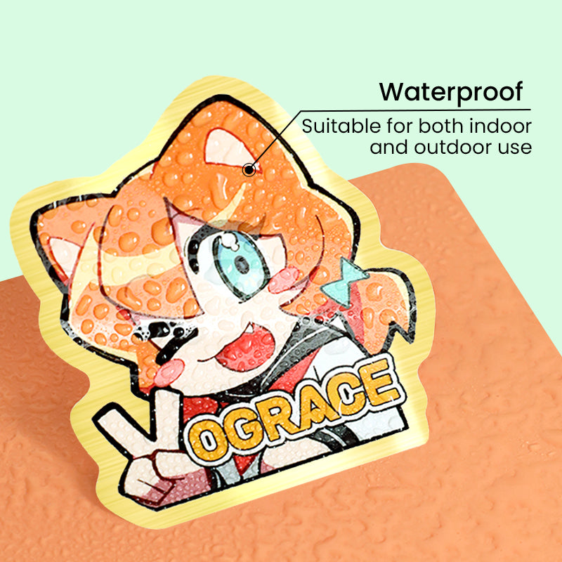 Custom Brushed Gold Stickers - VOGRACE