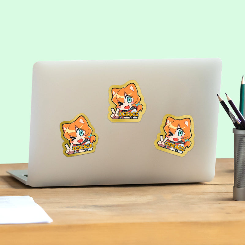 Custom Brushed Gold Stickers - VOGRACE