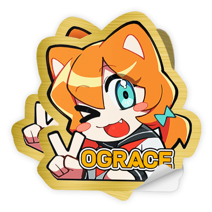 Custom Brushed Gold Stickers - VOGRACE