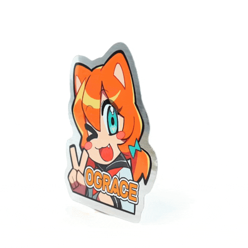 Custom Brushed Silver Stickers - VOGRACE