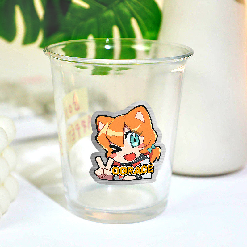 Custom Brushed Silver Stickers - VOGRACE