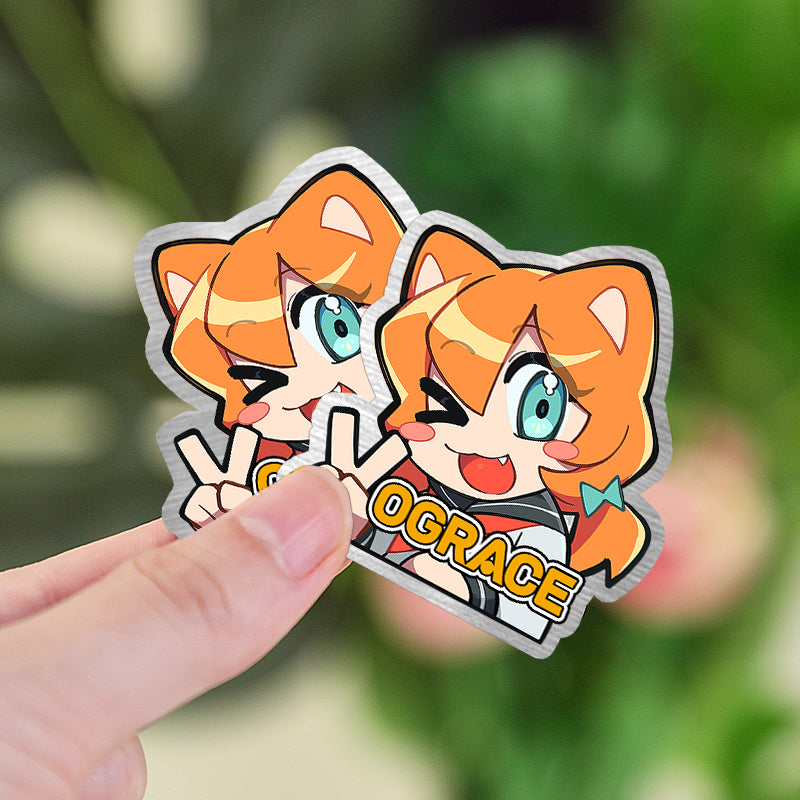 Custom Brushed Silver Stickers - VOGRACE