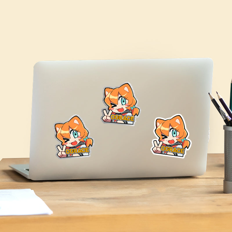 Custom Brushed Silver Stickers - VOGRACE