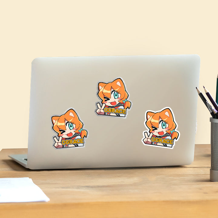 Custom Brushed Silver Stickers - VOGRACE