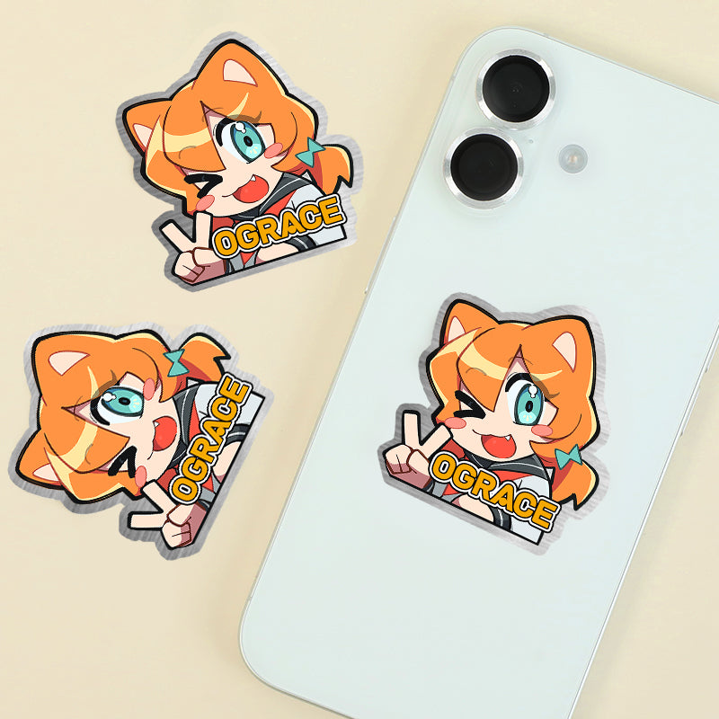 Custom Brushed Silver Stickers - VOGRACE