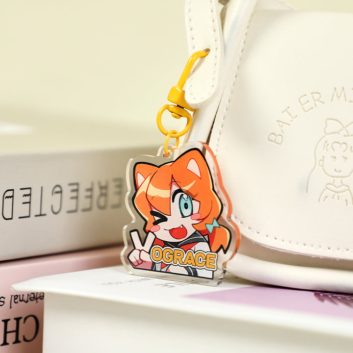 Custom Clear Acrylic Keychains Single Side Printing