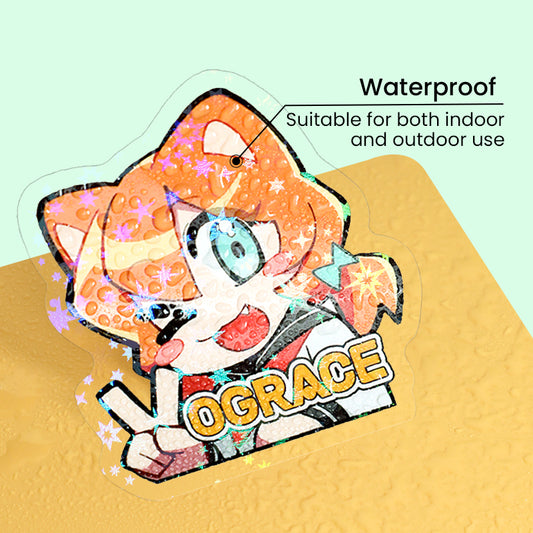 Custom Clear Holographic Stickers - VOGRACE
