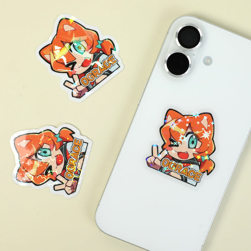 Custom Clear Holographic Stickers - VOGRACE