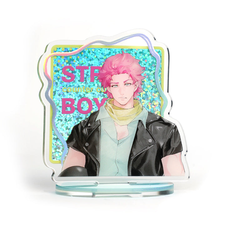 Custom Cold Foil Stamping Glitter Holographic Acrylic Standees