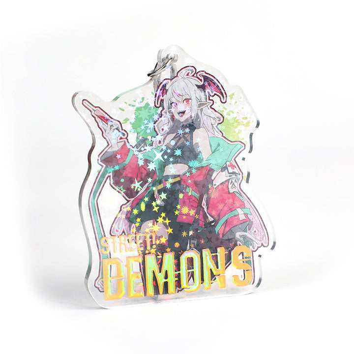 Custom Cold Foil Stamping Holographic Clear Acrylic Keychains