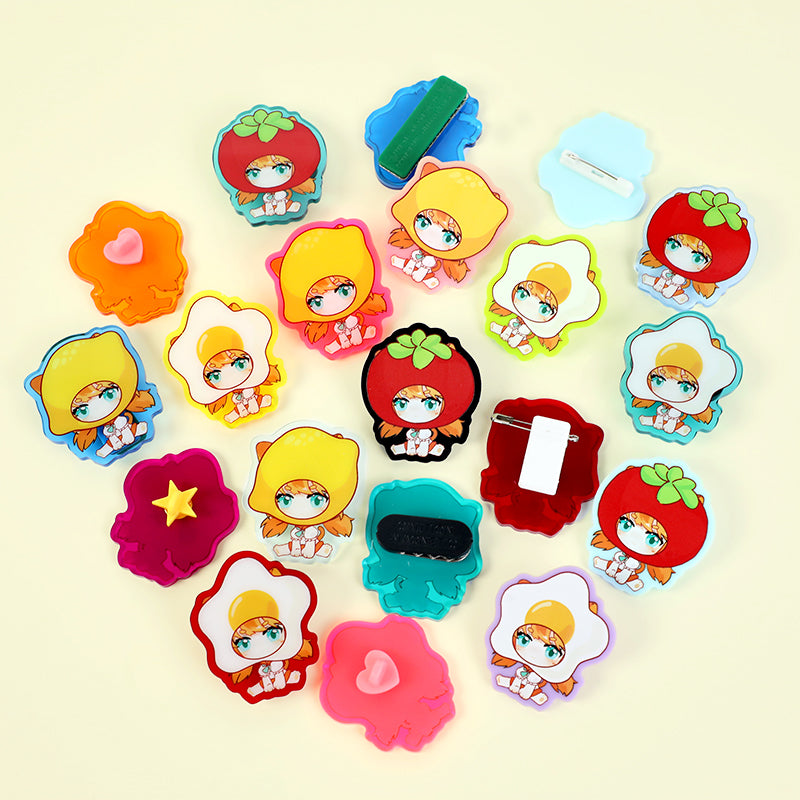 Individuell farbige Acryl Pins