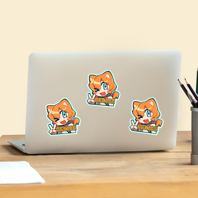 Custom Colorful Blue Holographic Glow In The Dark Stickers - VOGRACE