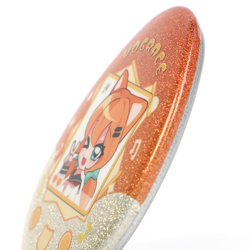 Custom Egg-shaped Raised Foil Glitter Holographic Button Pins