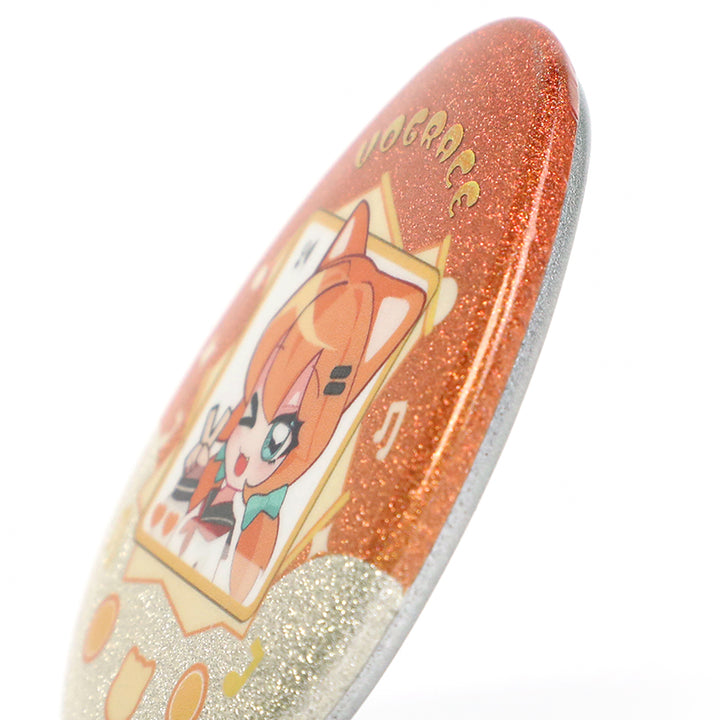 Custom Egg-shaped Raised Foil Glitter Holographic Button Pins