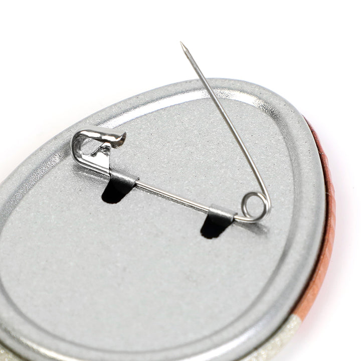 Custom Egg-shaped Raised Foil Glitter Holographic Button Pins