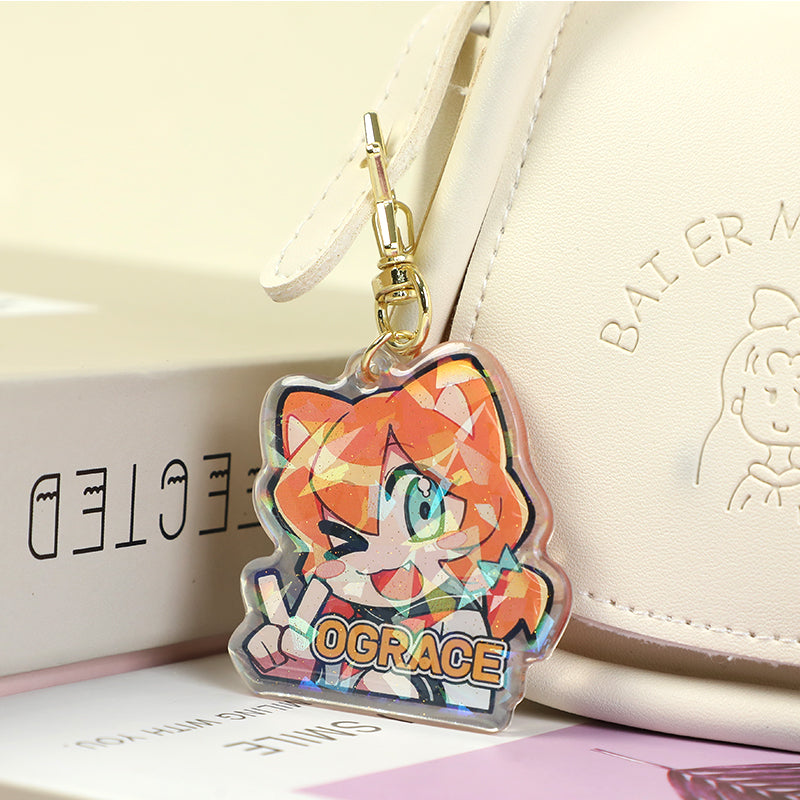 Custom Epoxy Holographic Keychain