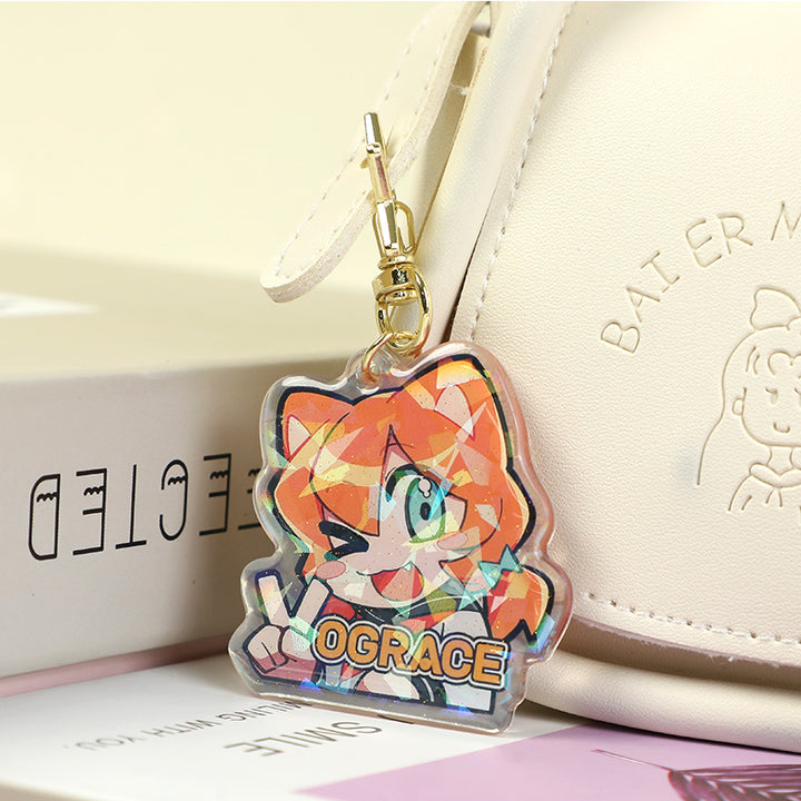 Custom Epoxy Holographic Keychain