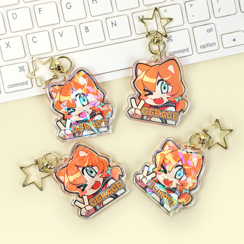 Custom Epoxy Holographic Keychain