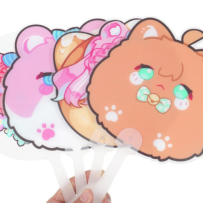 Custom Frosted Translucent PVC Hand Fans – VOGRACE