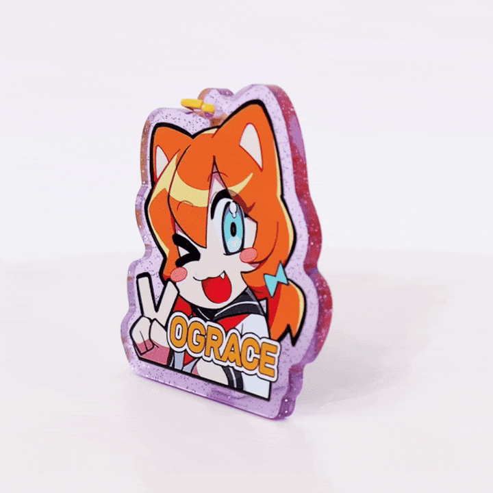 Custom Glitter Acrylic Keychain